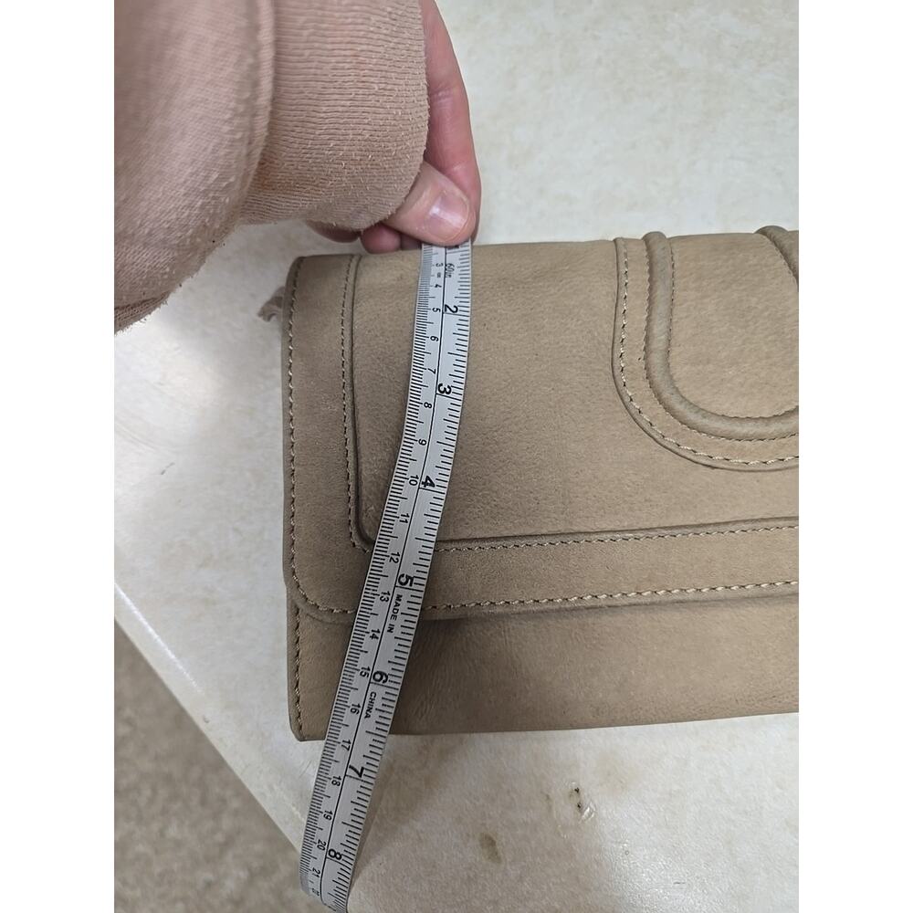 Comptoir des Cotonniers Tan Leather Clutch Wallet U-Shape Stitching Designer Bag - Picture 4 of 6